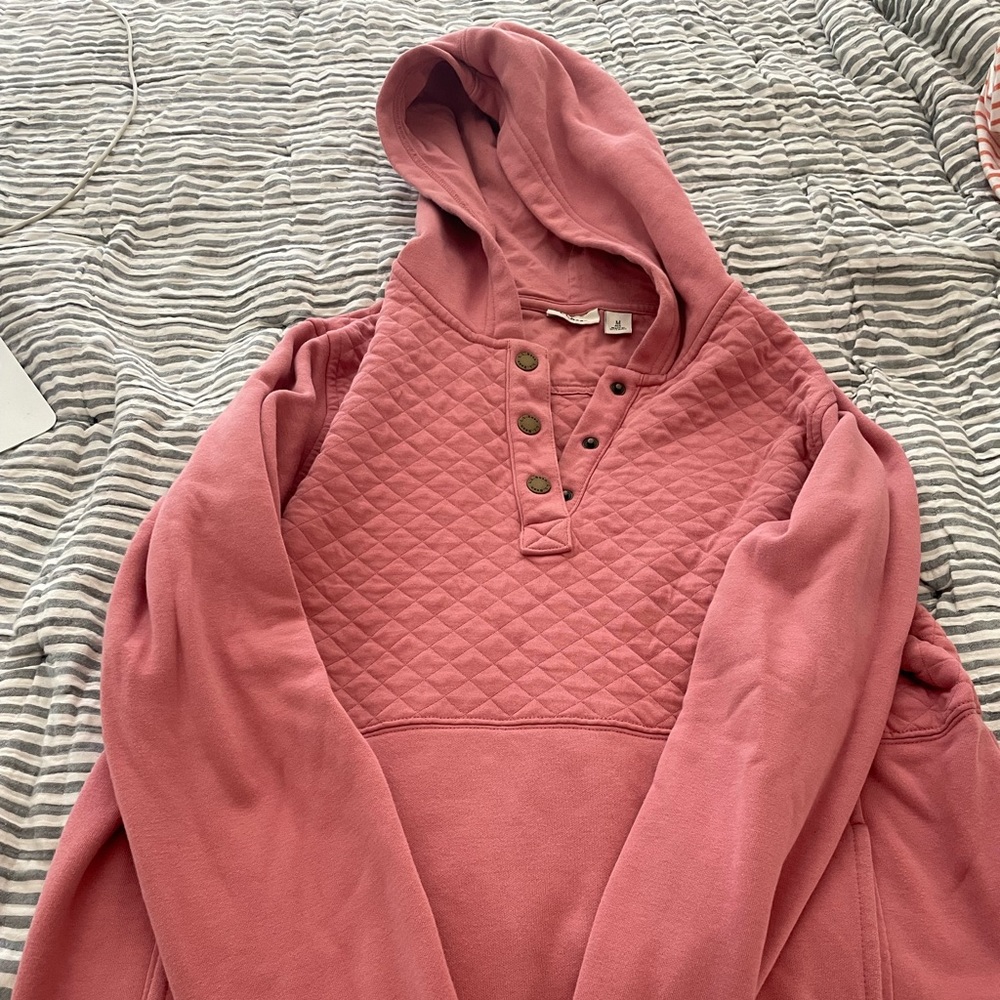 Mauve pink size medium LL Bean quilted pullover sweatshirt